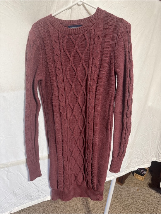 United By Blue Dresses & Skirts - United By Blue Cable-Knit Crewneck Sweater Dress in Wine